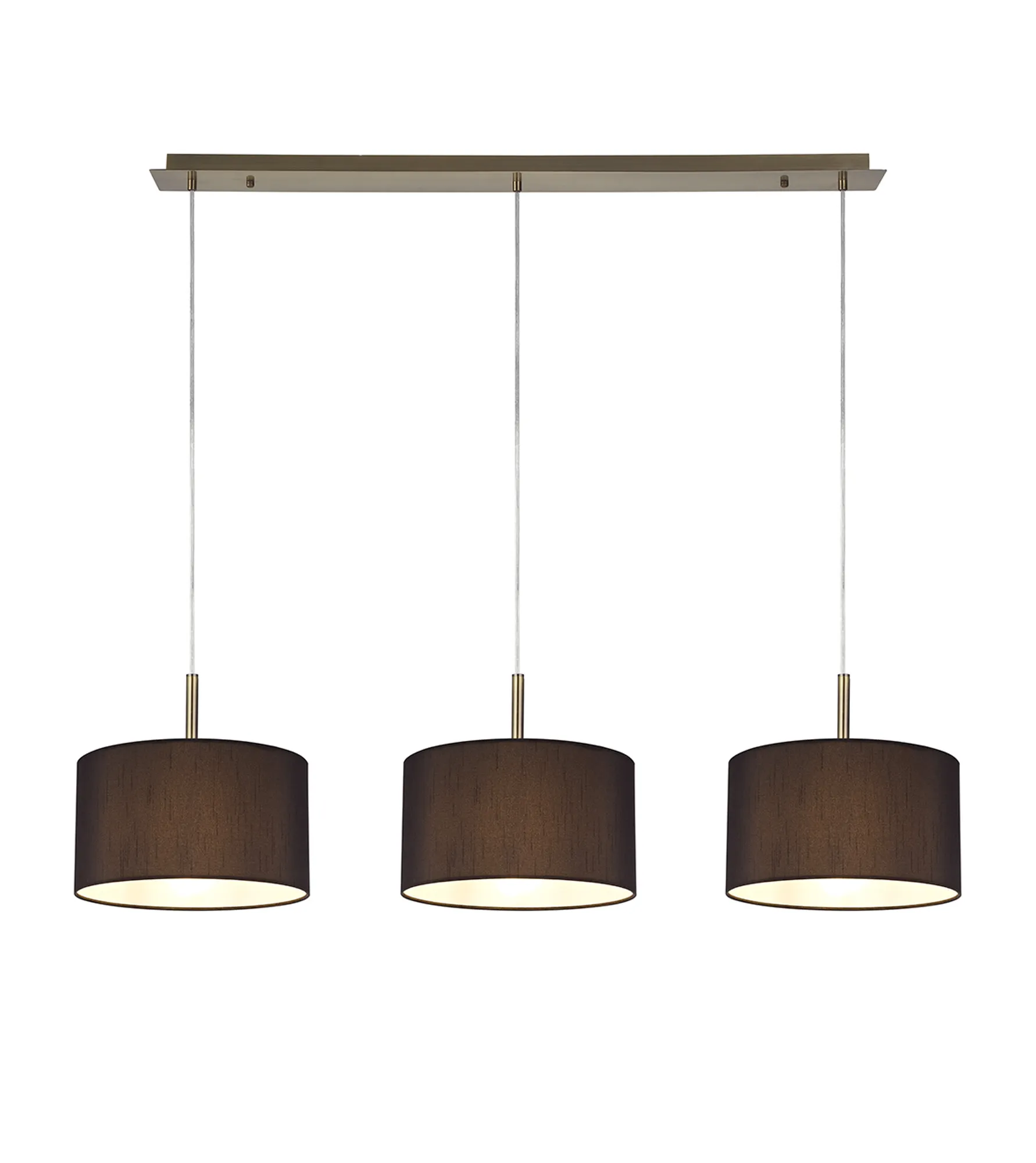 Baymont 30cm Shade 3 Light Pendant Antique Brass, Black
